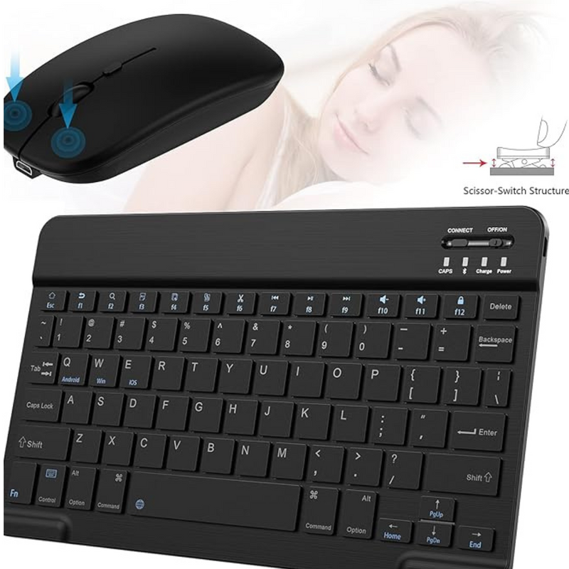 Kit teclado + Mouse sem fio e Bluetooth