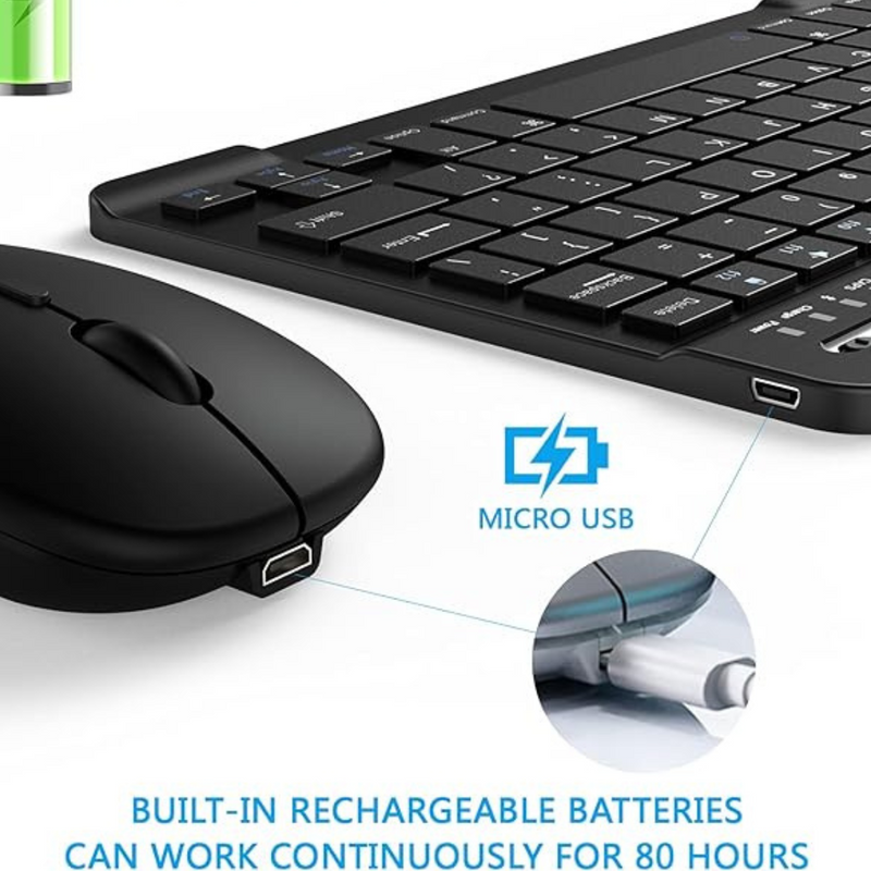 Kit teclado + Mouse sem fio e Bluetooth