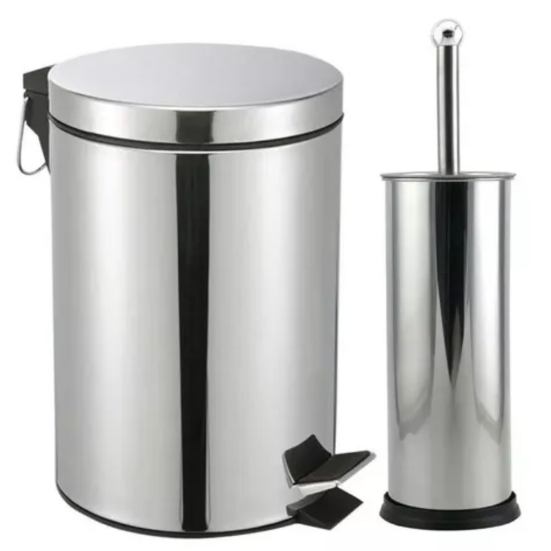 Lixeira Inox 5L com Escova Sanitária