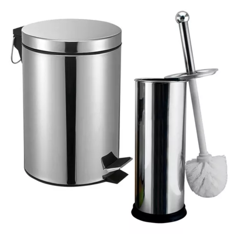 Lixeira Inox 5L com Escova Sanitária