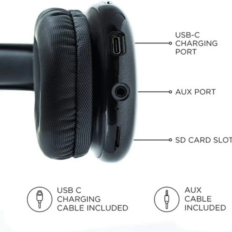 Fone De Ouvido Headphone Bluetooth Sem Fio Wireless -Preto