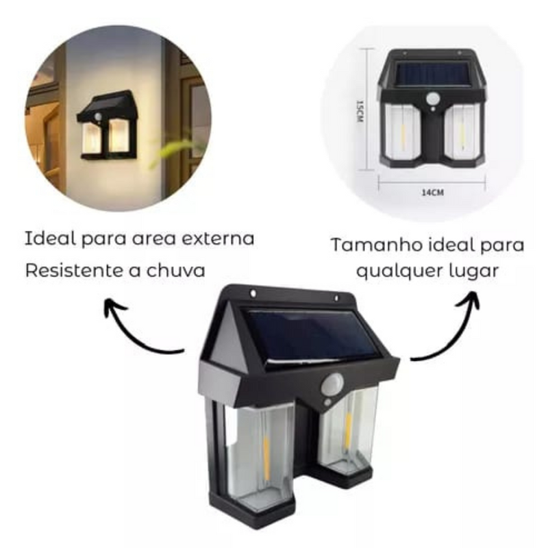 Luz de parede com sensor solar