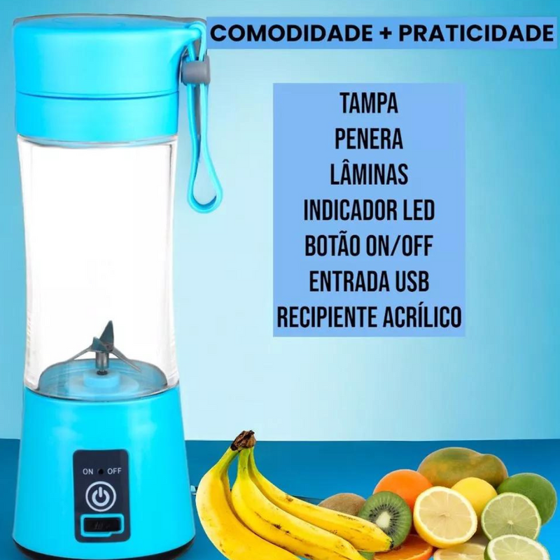 Mini Liquidificador Portátil com Tampa