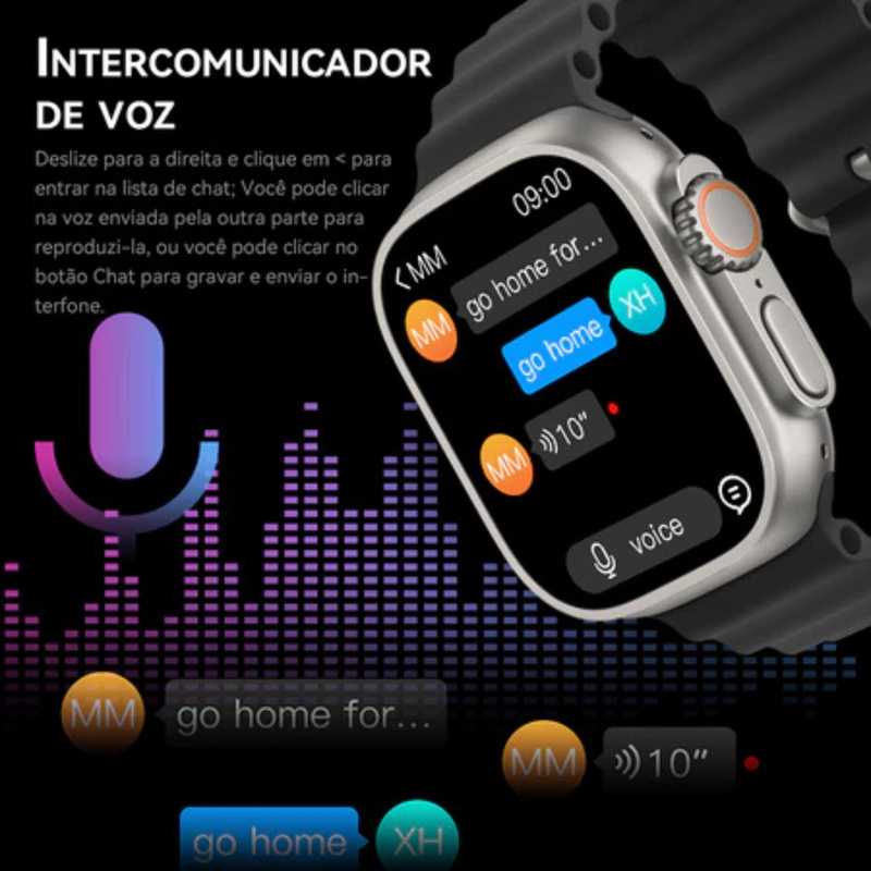 Smartwatch Ultra com 2 pulseiras - Branco